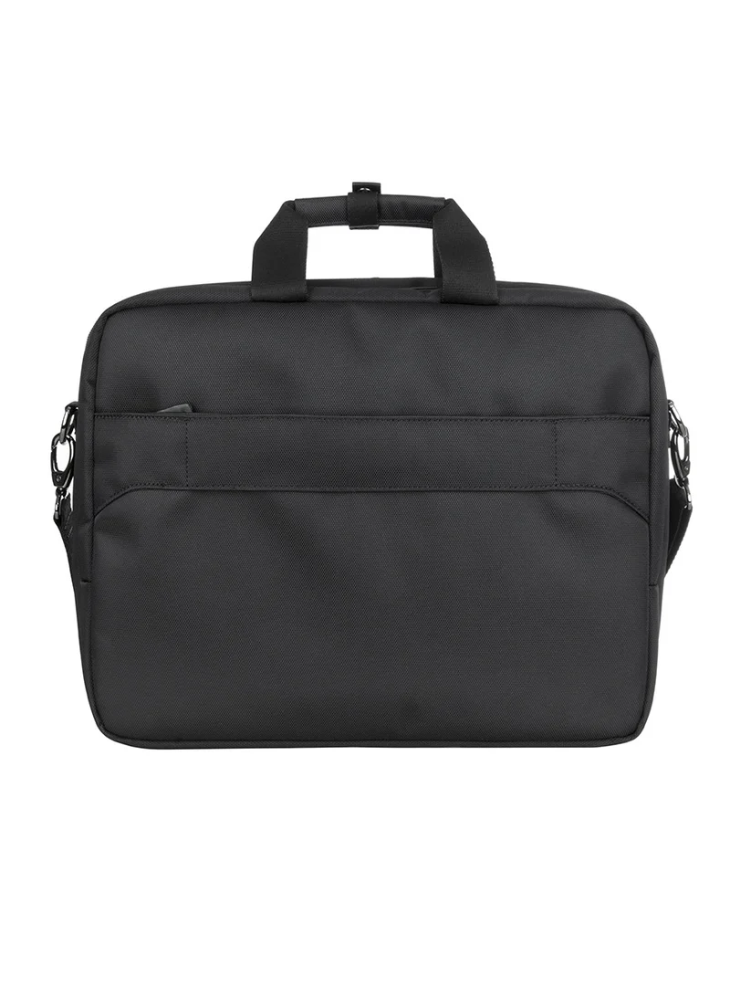 American Tourister  Nobleton Briefcase, 100% Polyester, Black|Quick Access Pocket|Antimicrobial Lining|Adjustable Shoulder Strap|Laptop Compartment - 1 Year International Warranty  | Best Price UAE