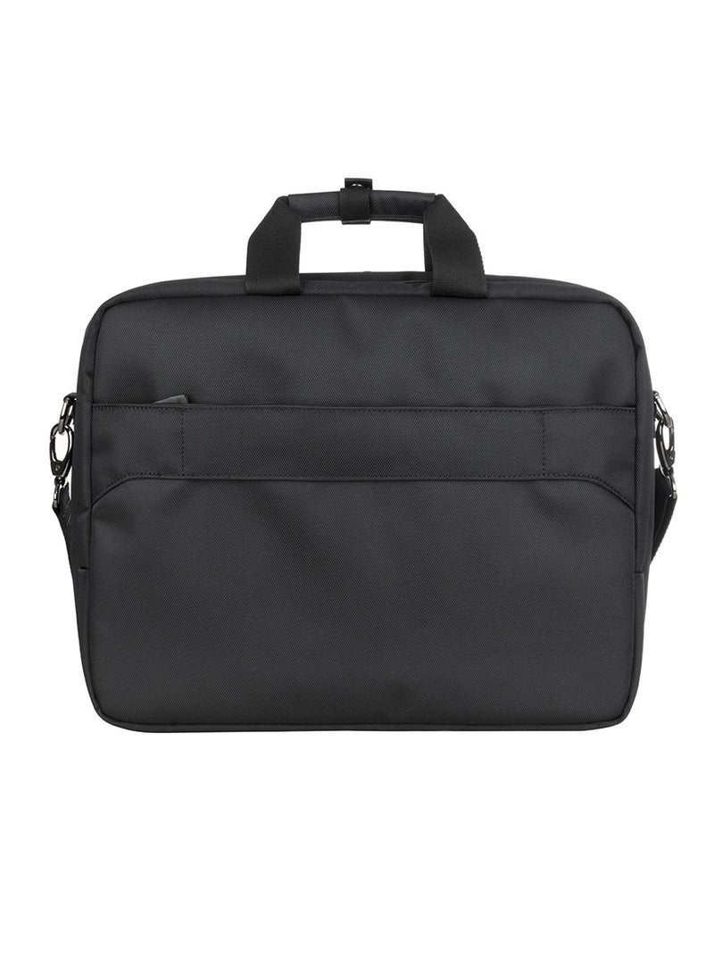 AMERICAN TOURISTER Nobleton Briefcase, 100% Polyester, Black|Quick Access Pocket|Antimicrobial Lining|Adjustable Shoulder Strap|Laptop Compartment - 1 Year International Warranty - Image 3