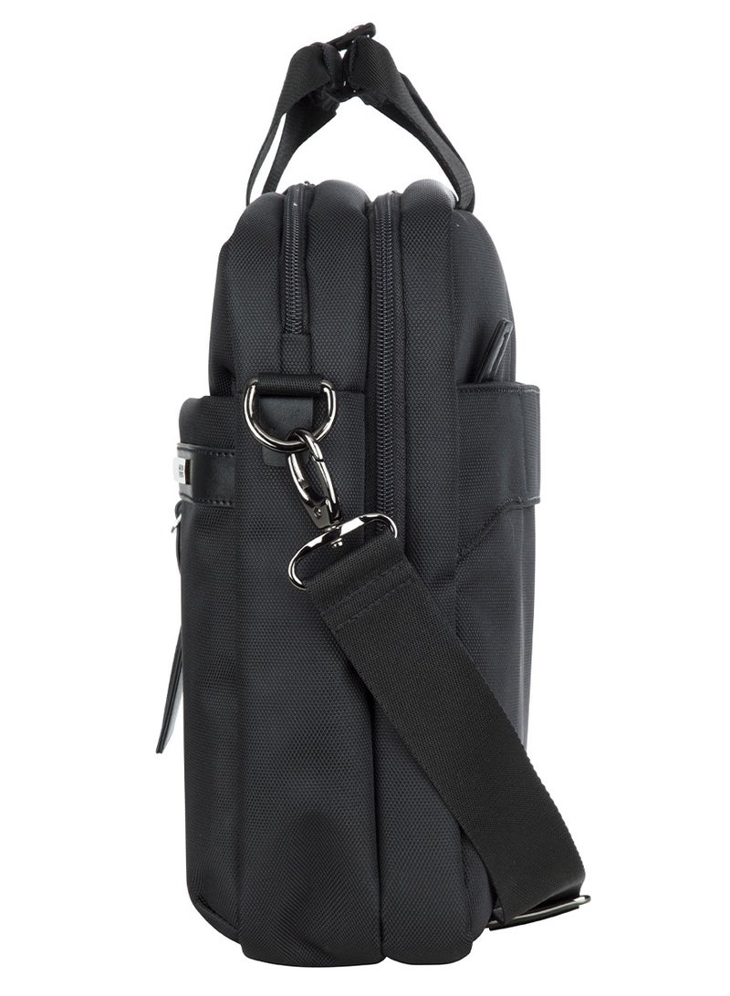 AMERICAN TOURISTER Nobleton Briefcase, 100% Polyester, Black|Quick Access Pocket|Antimicrobial Lining|Adjustable Shoulder Strap|Laptop Compartment - 1 Year International Warranty - Image 2