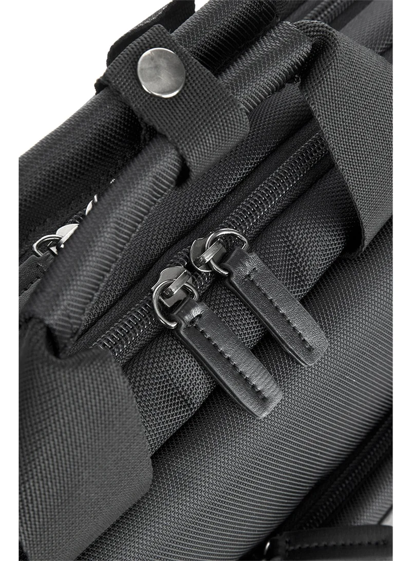 American Tourister  Nobleton Briefcase, 100% Polyester, Black|Quick Access Pocket|Antimicrobial Lining|Adjustable Shoulder Strap|Laptop Compartment - 1 Year International Warranty  | Best Price UAE