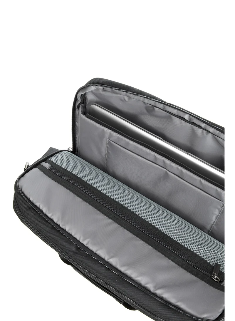 American Tourister  Nobleton Briefcase, 100% Polyester, Black|Quick Access Pocket|Antimicrobial Lining|Adjustable Shoulder Strap|Laptop Compartment - 1 Year International Warranty  | Best Price UAE