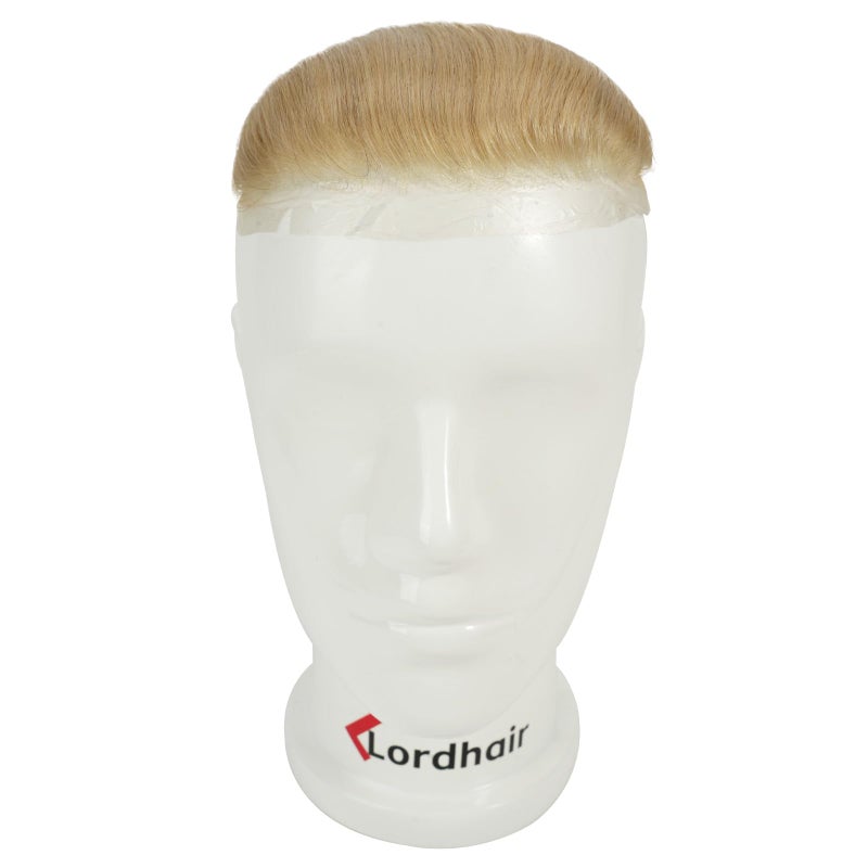 Lordhair توباي لوردهير للرجال قطعة شعر أمامية نظام شعر بشري على شكل V خط شعر طبيعي نظام استبدال 6 * 1 بوصة قطعة شعر للرجال شقراء فاتحة 22# - Image 3