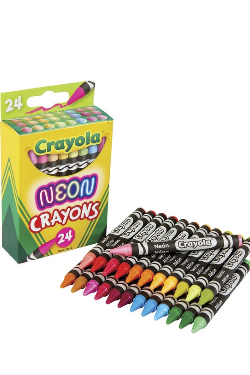 كرايولا 24 قطعة من أقلام التلوين النيونية الزاهية غير السامة متعددة الألوان - Image 2