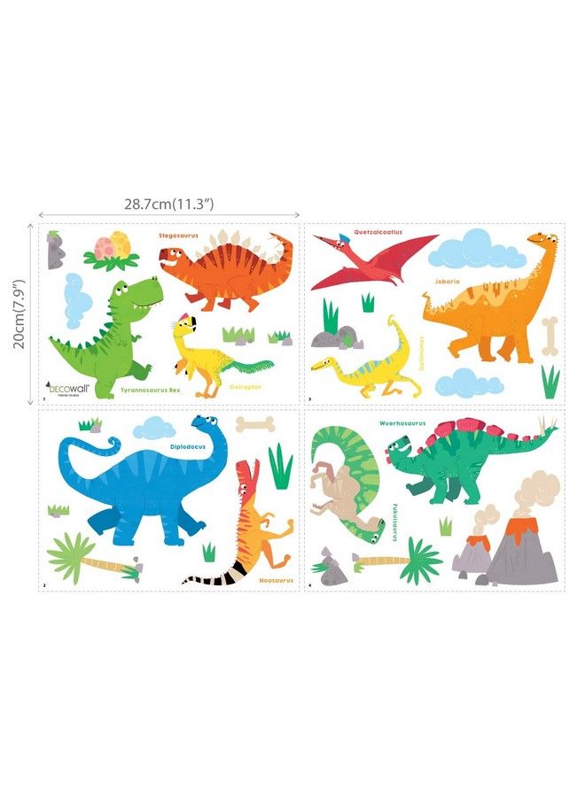 Decowall Ds8032 Colourful Dinosaur Kids Wall Stickers Wall Decals Peel And Stick Removable Wall Stickers For Kids Nursery Bedroom Living Room B (Small) - Image 5
