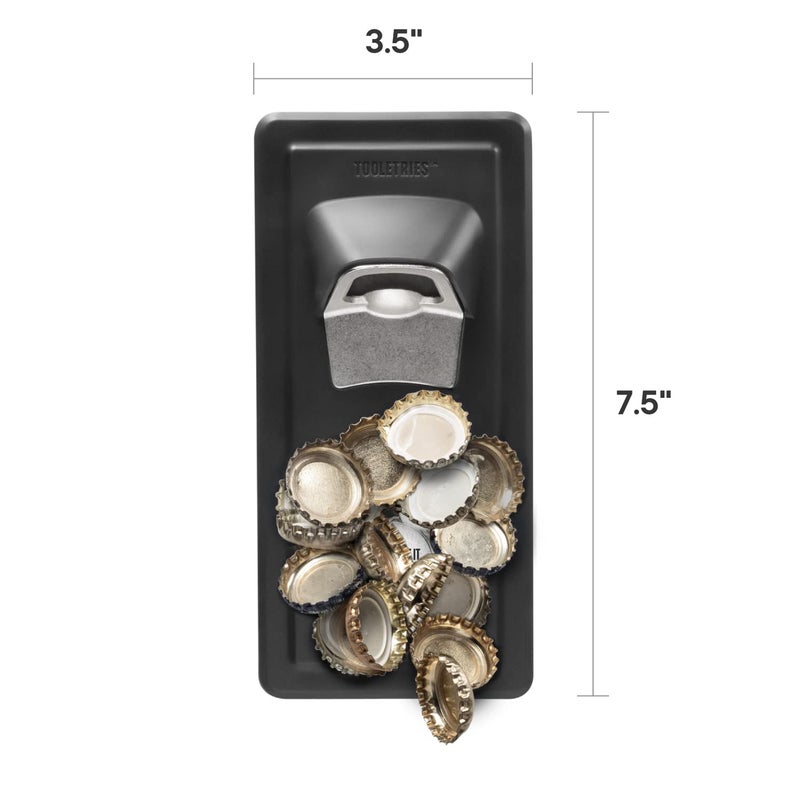 TOOLETRIES توولترز - الكاتشر - فتاحة زجاجات بتقنية قبضة السيليكون ومغناطيس مدمج لالتقاط الأغطية - قابلة للإزالة وإعادة الاستخدام - للثلاجة المنزلية، الدش، الشواء، القارب، RV، المرآب أو أي سطح لامع - Image 4