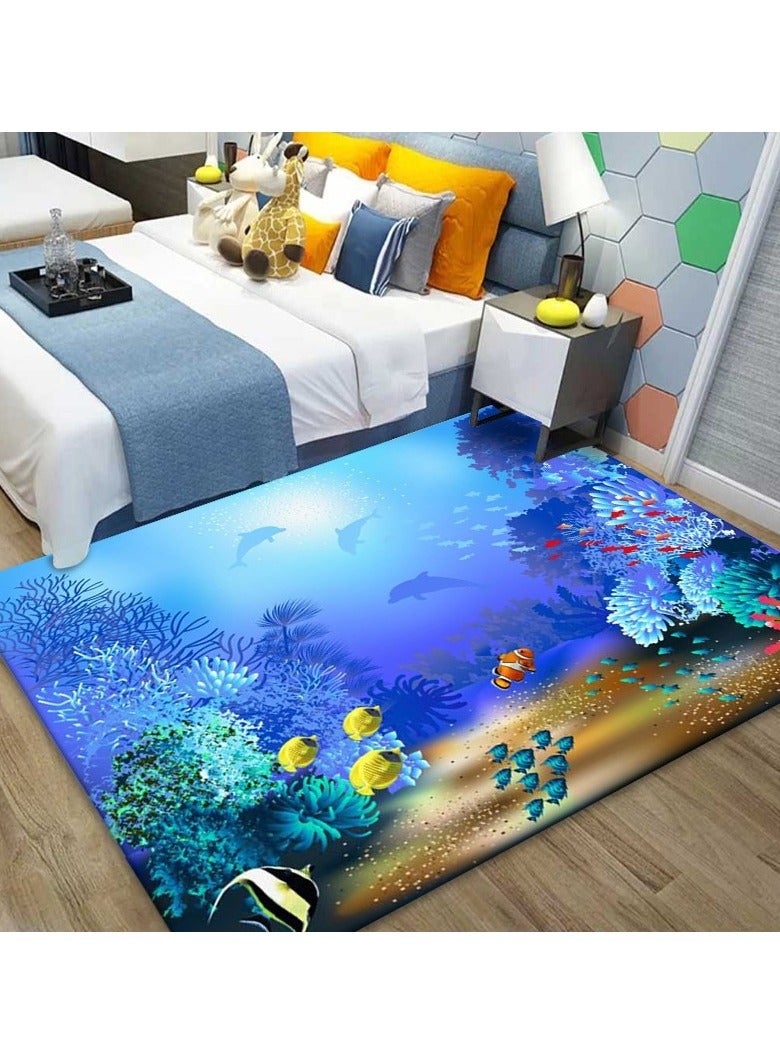 Loquat Squality Polyester Fiber 3D Visual Living Room Coffee Table Carpet
