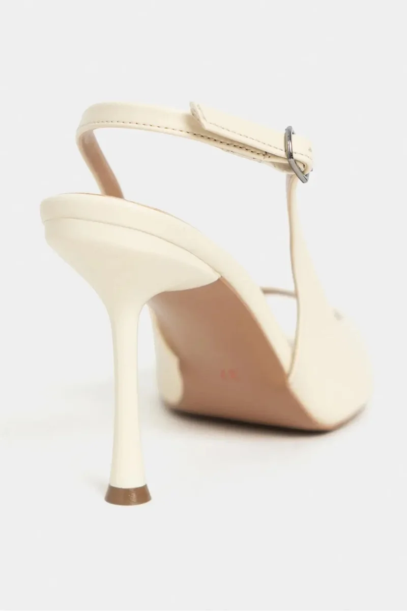 Nisantasi Shoes Maia Matte Pointed Toe Open Front Slim Heel Shoe — Butter Yellow