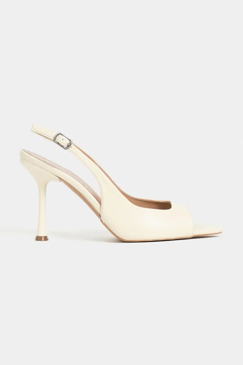 Nisantasi Shoes Maia Matte Pointed Toe Open Front Slim Heel Shoe — Butter Yellow - Image 1