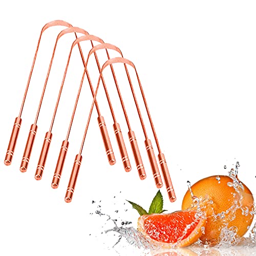 Nurpi Copper Tongue Cleaner for Adults and Kids Fights Bad Breath Oral Care Tongue Cleaner, Easy to Use Travel Friendly- Pack of 5 - Image 1