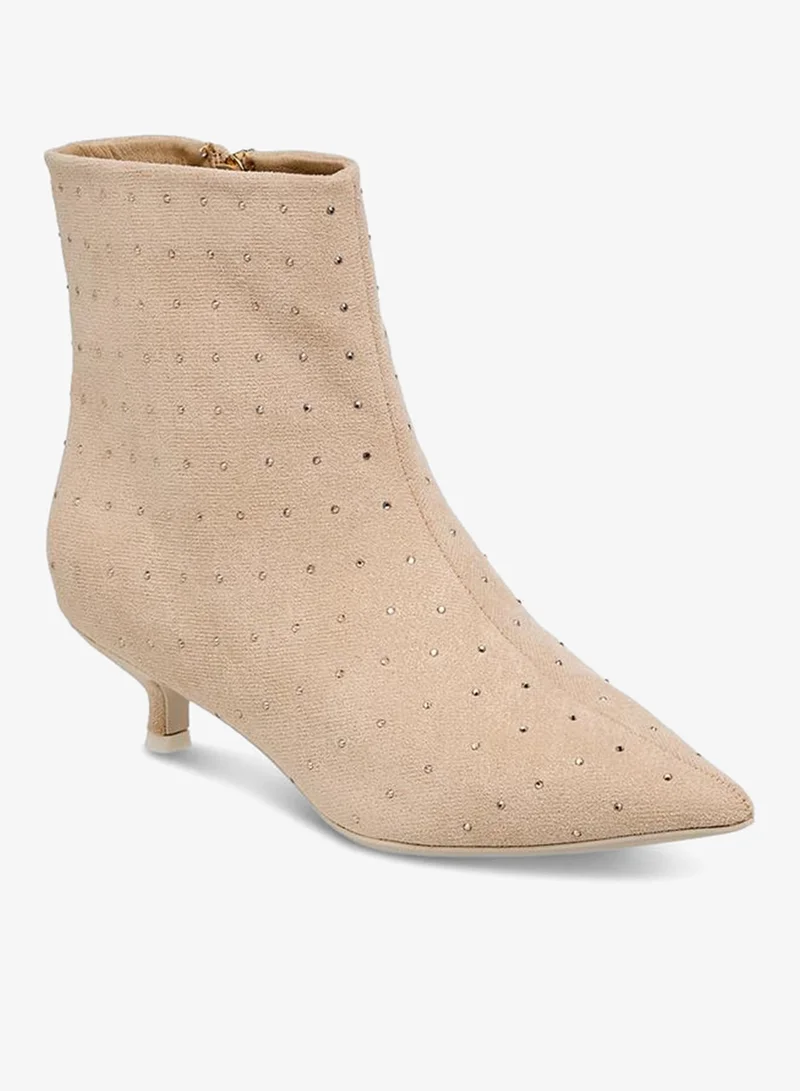 Celeste Beige Women Kitten Heel Ankle Boots Ramadan Collection for Women | Best Price UAE