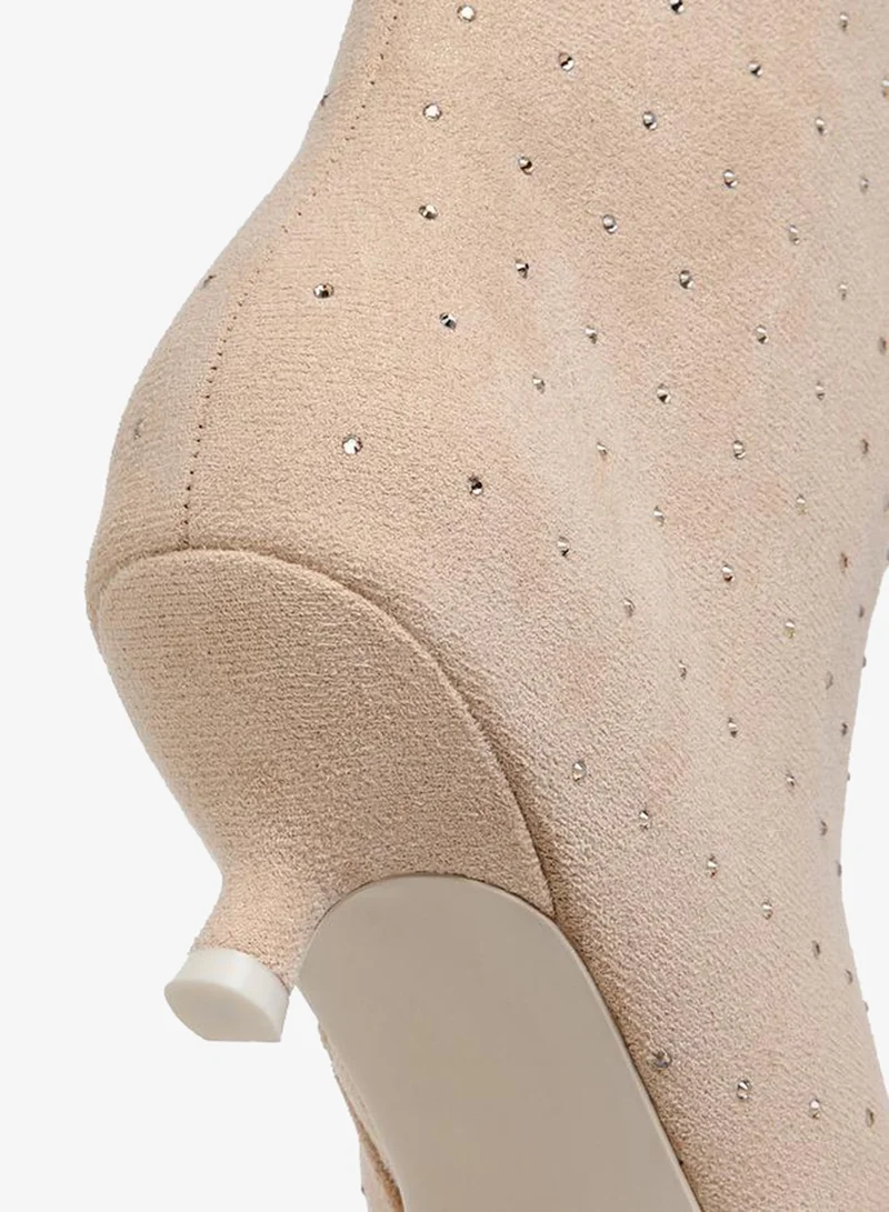 Celeste Beige Women Kitten Heel Ankle Boots Ramadan Collection for Women | Best Price UAE