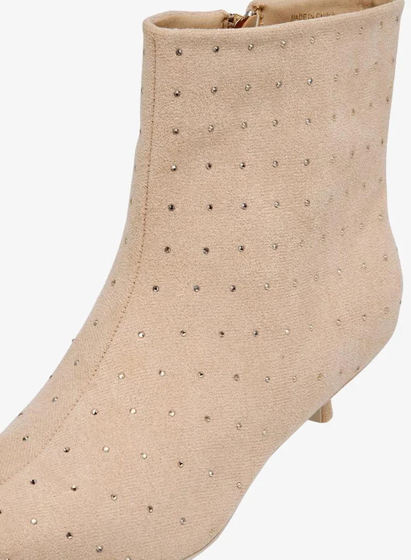 Celeste Beige Women Kitten Heel Ankle Boots Ramadan Collection for Women | Best Price UAE