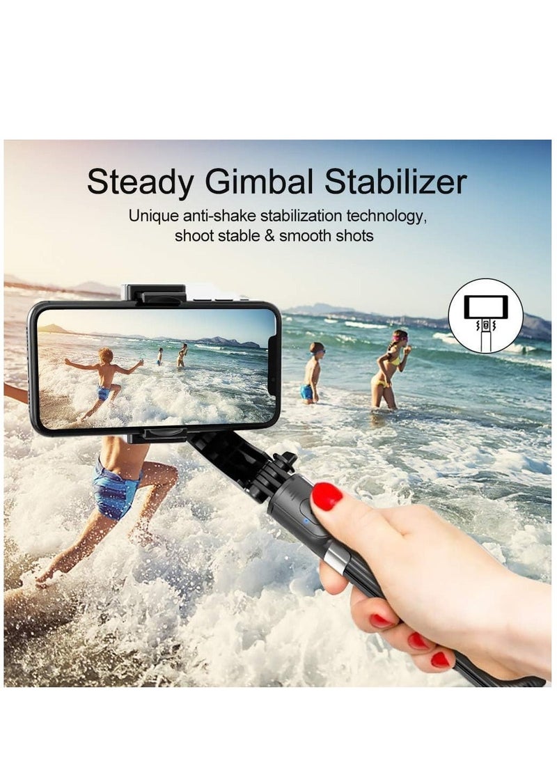 Raxoom Selfie Stick Gimbal Stabilizer, 360° Rotation Tripod with Wireless Remote, Portable Phone Holder, Auto Balance 1-Axis Gimbal for Smartphones Tiktok Vlog Youtuber Live Video Record - Image 1