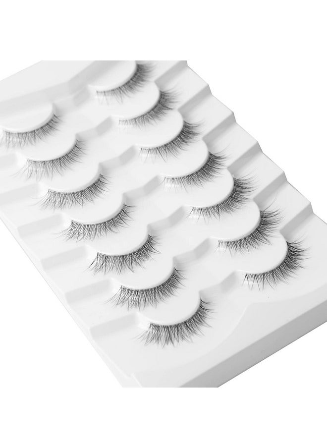 Gmagictobo - Lashes Natural Short False Eyelashes Wispy Lashes Pack Light Volume Clear Band Soft Fake Eye Lashes 7 Pairs Multipack - Image 1