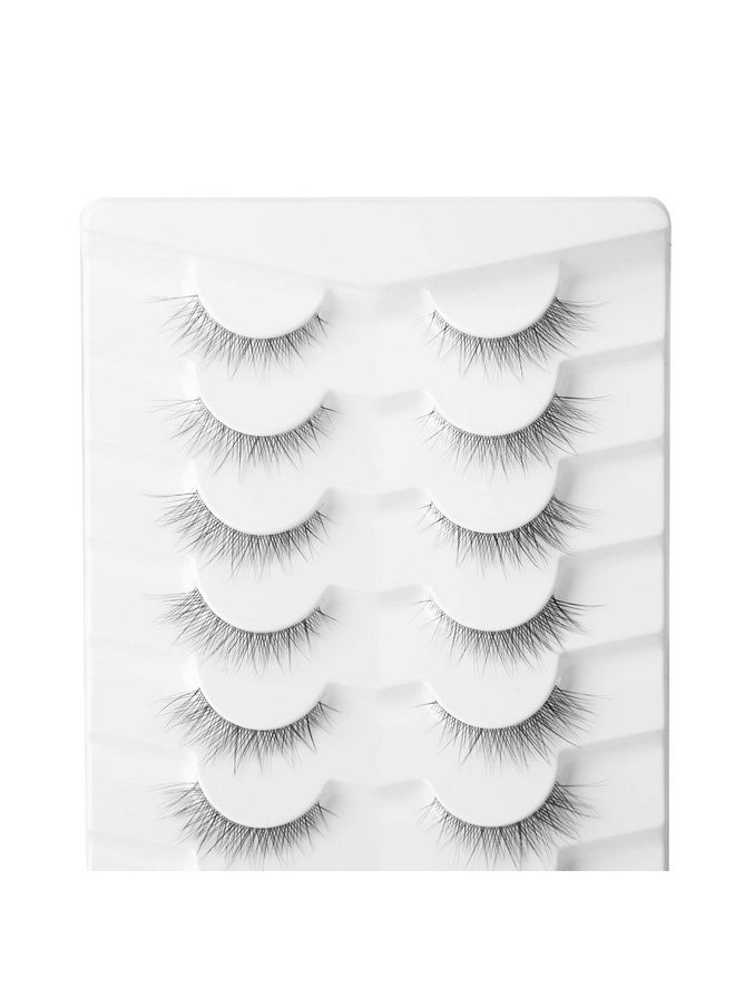 Gmagictobo - Lashes Natural Short False Eyelashes Wispy Lashes Pack Light Volume Clear Band Soft Fake Eye Lashes 7 Pairs Multipack - Image 1