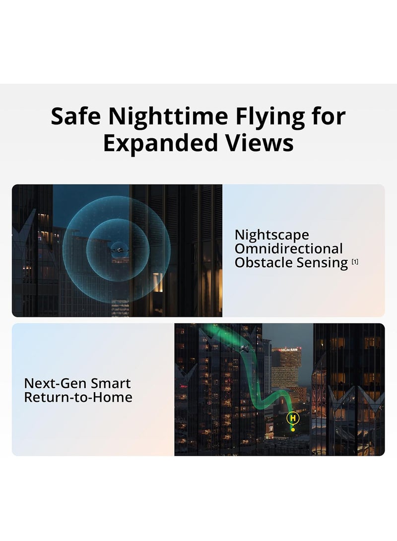 dji Air 3S Fly More Combo (RC-N3), UAE Version with official warranty support, Drone with 1" CMOS Wide-Angle & Medium Tele Camera, 4K/60fps HDR Video, Nightscape Omnidirectional Obstacle Sensing & 3 Batteries for Extended Flight Time - Image 5