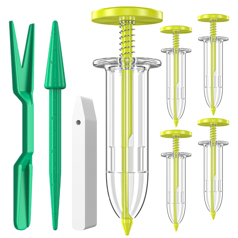 Fecsam 17 Pack Seed Planter Tool, Hand Seeder, Mini Sowing Seed Dispenser Sower, Seedlings Dibber and Widger, Seed Spreader for Planting Vegetables, Flowers - Image 1
