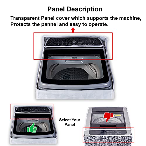 CLASSIC® Polyvinyl Chloride (PVC) Top Load Washing Machine Cover Suitable for Samsung Back Panel 8.5 Kg, 9 Kg, 9.2 Kg, 9.5 Kg, 10 Kg. (63cmsX63cmsX93cms, Black & White) - Image 2