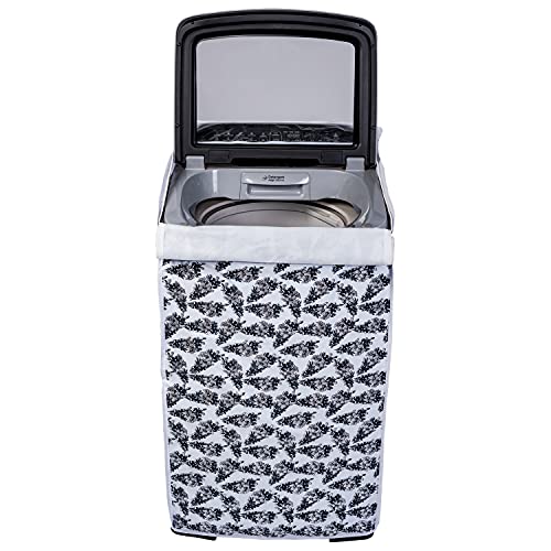 CLASSIC® Polyvinyl Chloride (PVC) Top Load Washing Machine Cover Suitable for Samsung Back Panel 8.5 Kg, 9 Kg, 9.2 Kg, 9.5 Kg, 10 Kg. (63cmsX63cmsX93cms, Black & White) - Image 1