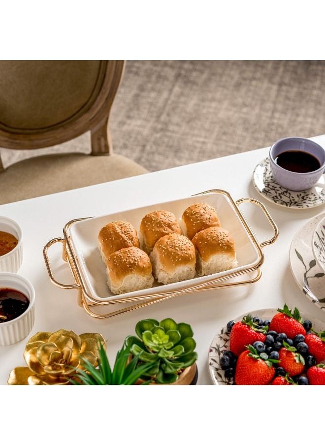 La Mesa - Rectangle Serving Plate with Stand - Image 1