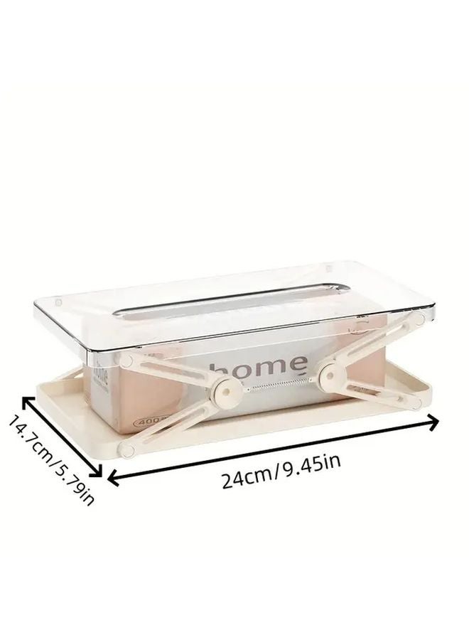 صندوق المناديل الأبيض الحديث القابل للتعديل مع غطاء منظف المنزل الموفّر للمساحة - Image 4