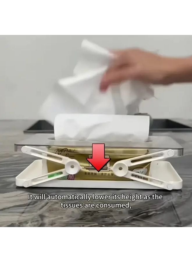 صندوق المناديل الأبيض الحديث القابل للتعديل مع غطاء منظف المنزل الموفّر للمساحة - Image 5