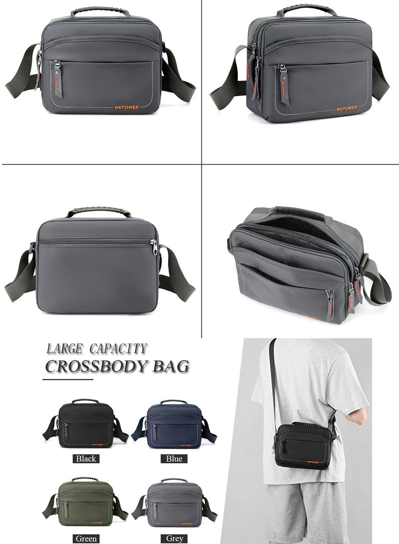 Qiccijoo Small Messenger Bag Crossbody Bags for Men and Women Shoulder Bag Sling Bag Travel Bag for Work Business Satchel Bags Small Carry Bags Purse(Grey) - Image 2