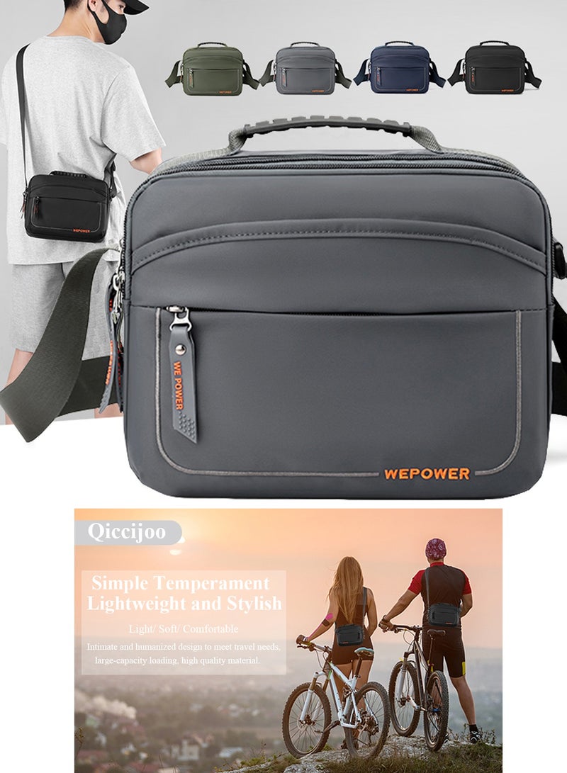 Qiccijoo Small Messenger Bag Crossbody Bags for Men and Women Shoulder Bag Sling Bag Travel Bag for Work Business Satchel Bags Small Carry Bags Purse(Grey) - Image 3