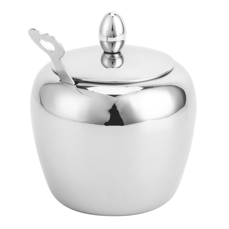 Stainless Steel Sugar Bowl: 304 Polished Material Unbreakable Dishwasher Safe - Mirror Polish Double Edge Lip Spoon Sugar Bowl for Home Kitchen Bar Cafe Restaurant Party Buffet - Image 3