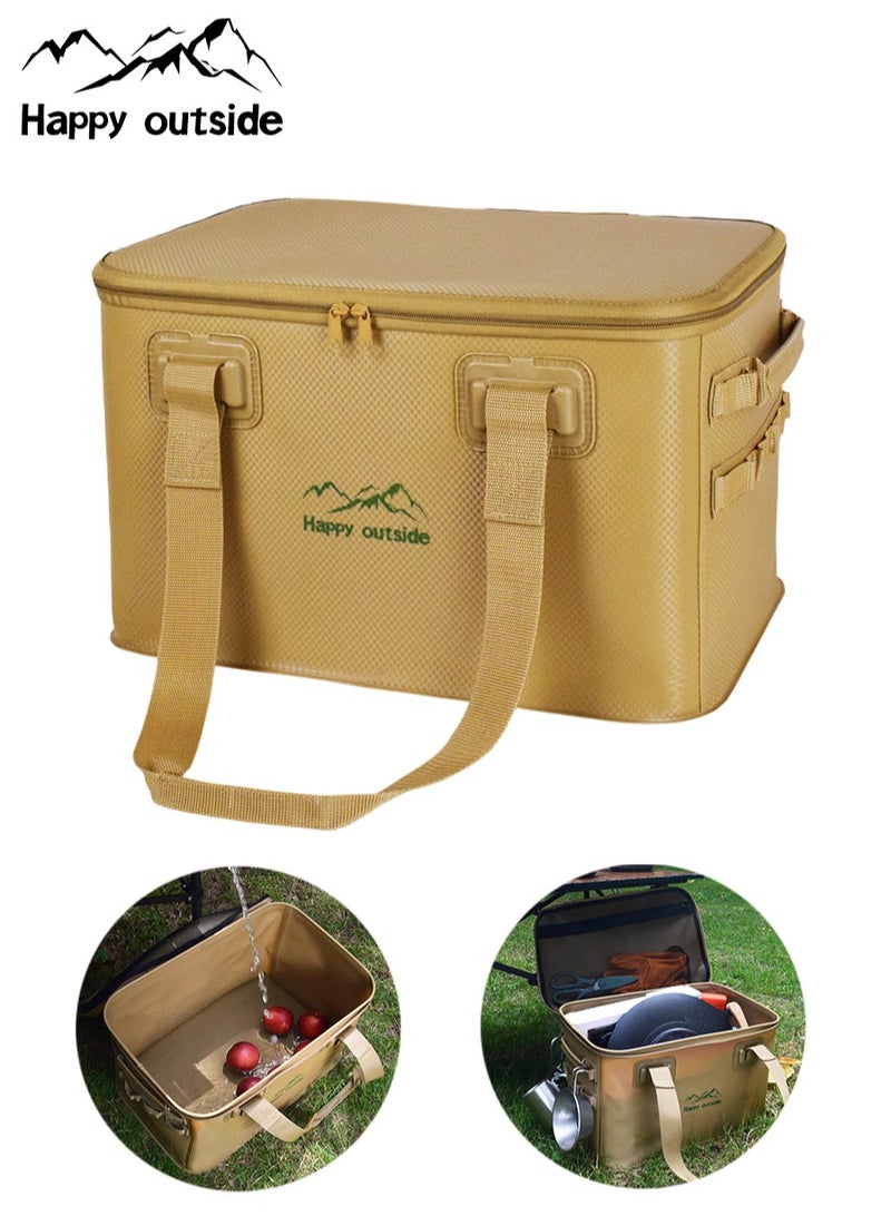 سعيد خارج طقم حقائب سفر قابلة للطي بسعة كبيرة ×2 – سعة 35 لتر مقاومة للماء والرمال، حقيبة يد رياضية مثالية للسفر، النادي، الرحلات وعطلة نهاية الأسبوع (أسود ×1 + كاكي ×1) - Image 2