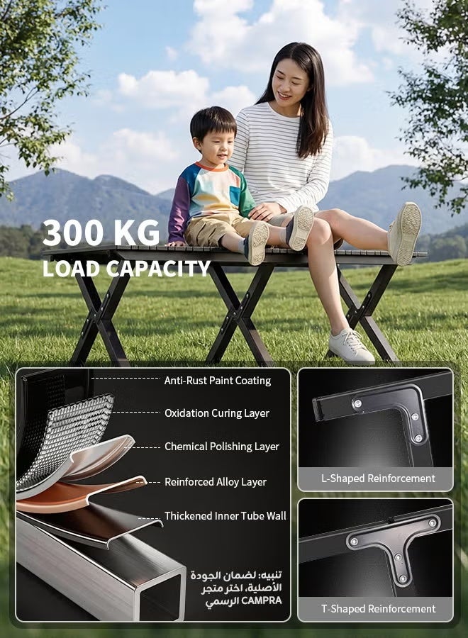 Foldable Outdoor Camping Table with Storage Bag, Thickened Carbon Steel, High Load Capacity - Image 3