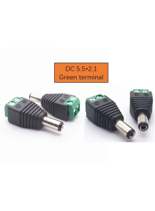 2pcs DC 5 5mm Male Female Power Connector Screw Lock Terminal Block Adapter