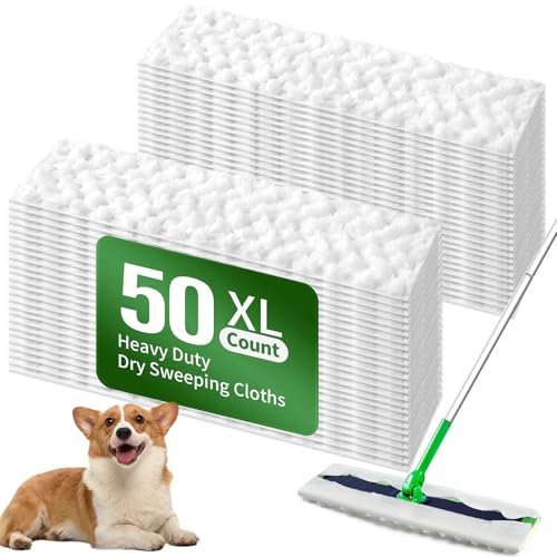 Senowi Heavy Duty Dry Sweeping Cloths Compatible with Swiffer Sweeper XL Mop Sweeper XLarge Dry Cloth Refills for Floor Mopping and Cleaning Disposable Pet Dry Pads Refills 50 Count - Image 1