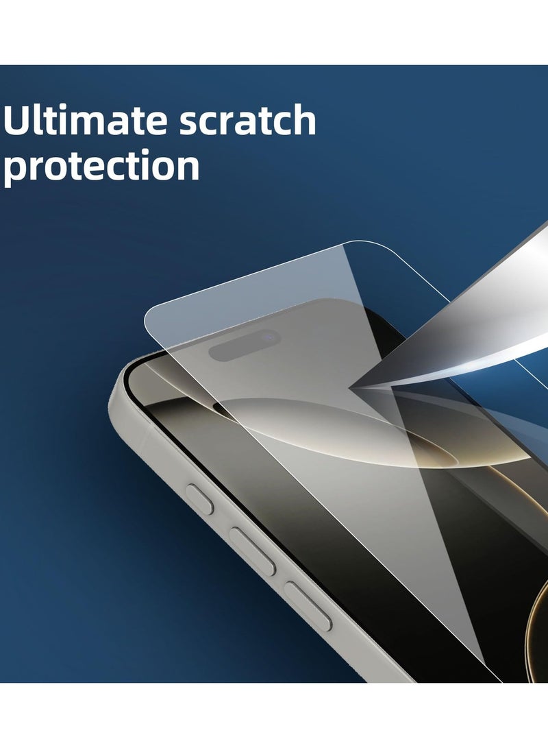 3 عبوات مصممة متوافقة مع iPhone 16 Pro Max (6.9 بوصة) واقي شاشة من الزجاج المقسى، صديق للحافظة ومقاوم للغاية - Image 4