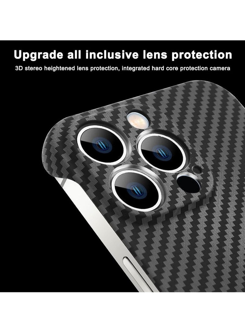 Carbon Fiber Texture Frameless Cover For IPhone 14 Pro Carbon Fiber Case - Black - Image 3