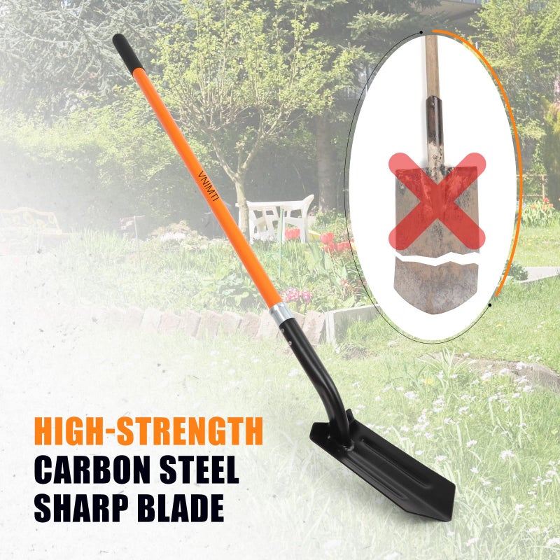 VNIMTI Trench Shovel for Digging, 4-Inch Trenching Shovel with Fiberglass Handle, 56 Inches - Image 2