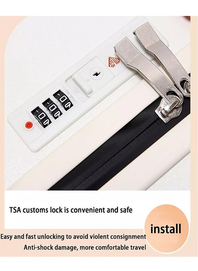 إن كي أكس حقيبة سفر متينة ذات هيكل صلب مع 4 عجلات دوارة، مجموعة بيضاء، 3 ألوان، مقاس 20*24*28 بوصة - Image 3