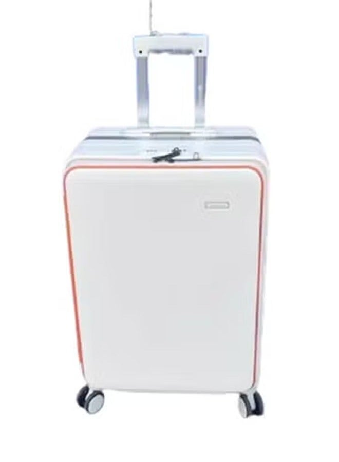 إن كي أكس حقيبة سفر متينة ذات هيكل صلب مع 4 عجلات دوارة، مجموعة بيضاء، 3 ألوان، مقاس 20*24*28 بوصة - Image 2