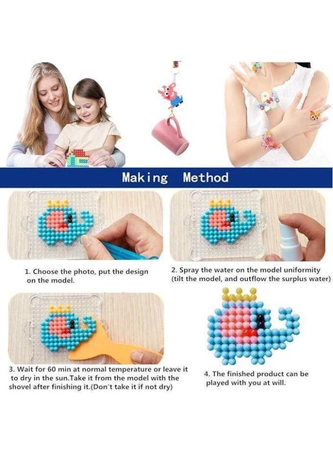 مجموعة خرز مياه للأطفال - 3000 خرزة بـ 24 لونًا مع 45 أداة حرفية – خرز كبيرة 0.2 بوصة - مواد آمنة غير سامة - نشاط تعليمي داخلي للأطفال من 4 إلى 12 عامًا - مجموعة فنون وحرف إبداعية - متعة فن الخرز الملون - Image 5