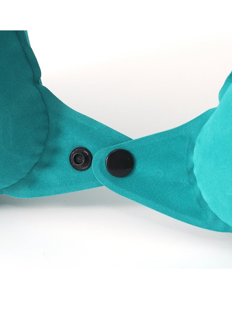 Inflatable U-Shape Pillow, Soft Foldable Cervical Pillow, Inflatable Travel Pillow with Built-in Pump, Neck Support Pillow for Sleeping and Resting on Planes, Trains, Offices, Camping, Traveling  - Image 3