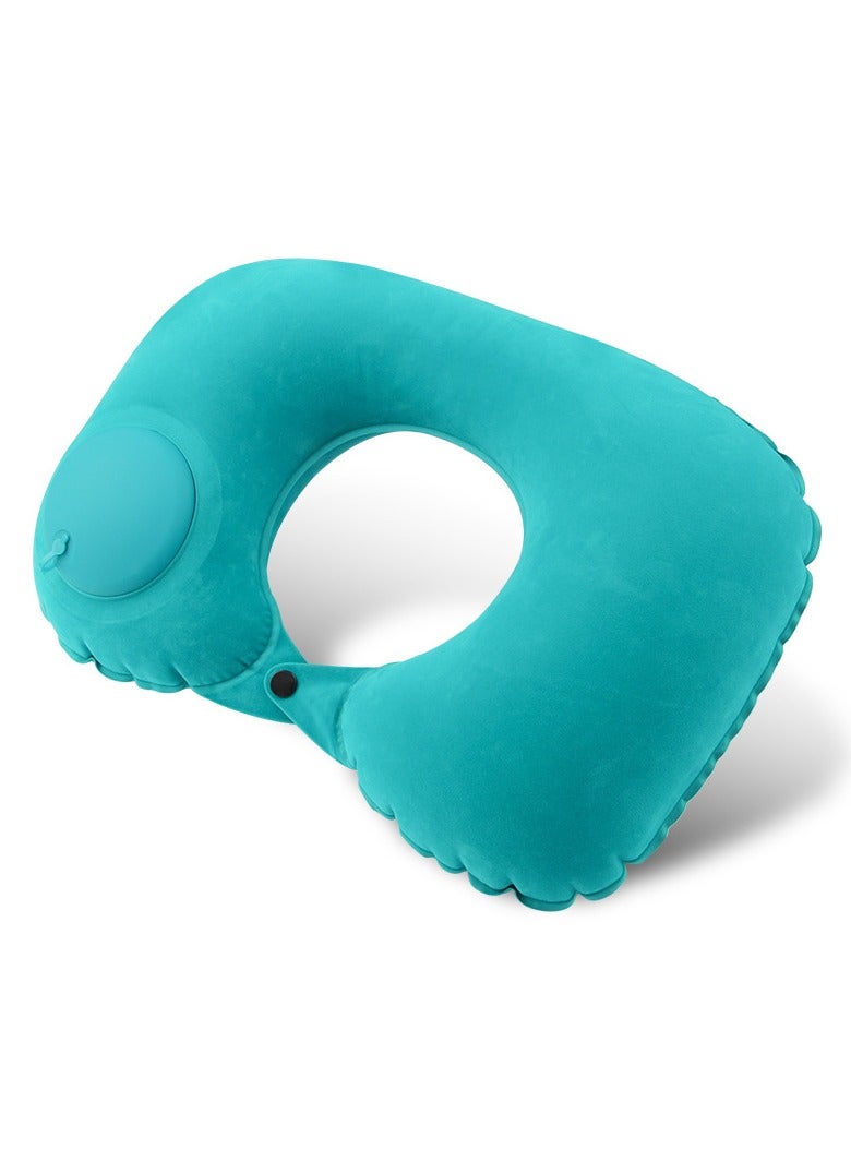 Inflatable U-Shape Pillow, Soft Foldable Cervical Pillow, Inflatable Travel Pillow with Built-in Pump, Neck Support Pillow for Sleeping and Resting on Planes, Trains, Offices, Camping, Traveling  - Image 4