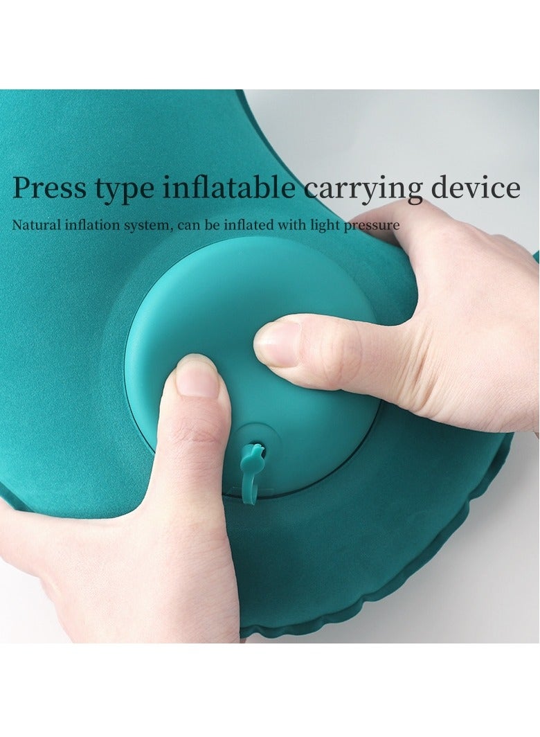 Inflatable U-Shape Pillow, Soft Foldable Cervical Pillow, Inflatable Travel Pillow with Built-in Pump, Neck Support Pillow for Sleeping and Resting on Planes, Trains, Offices, Camping, Traveling  - Image 5