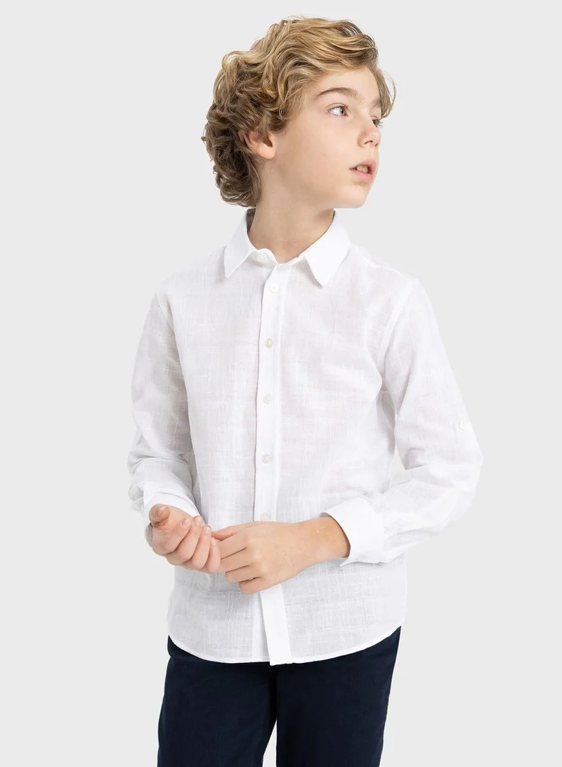 ديفاكتو قميص بأكمام طويلة بقصة عادية