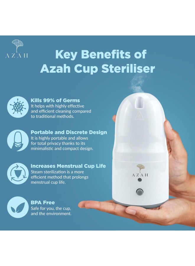 AZAH menstrual cup sterilizer portable women girls clean ease kills 999 germs 3 minutes steam bpa free auto power cutoff - Image 4
