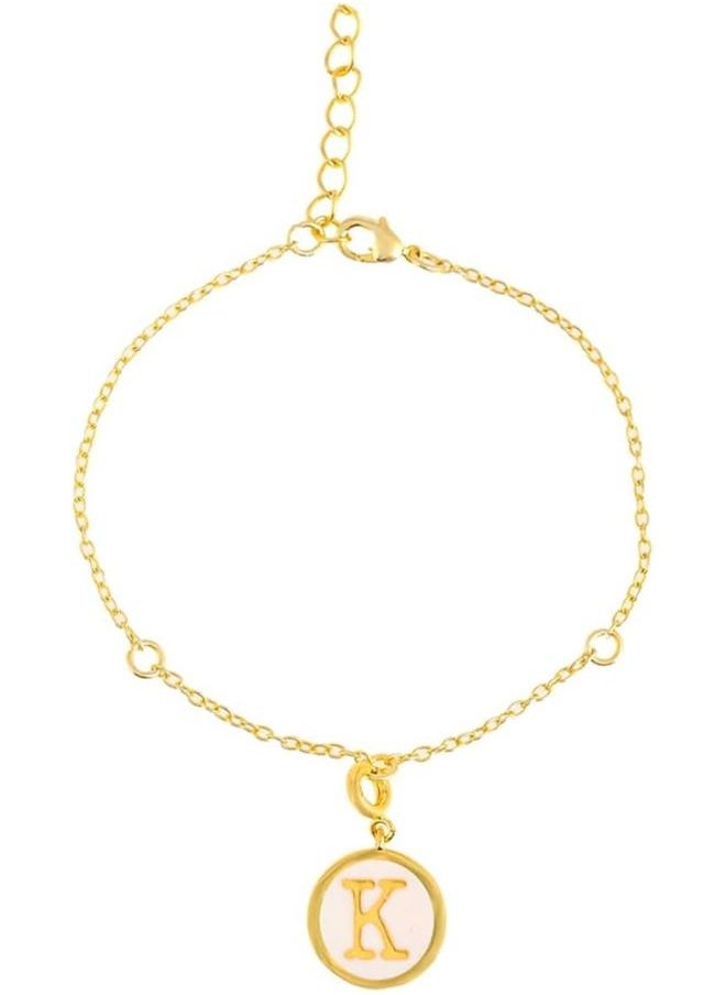 VOYLLA - Valentine's Day Collection Alphabet K White Enamel Charm - Image 1