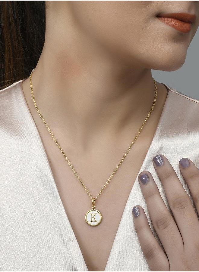 VOYLLA - Valentine's Day Collection Alphabet K White Enamel Charm - Image 1