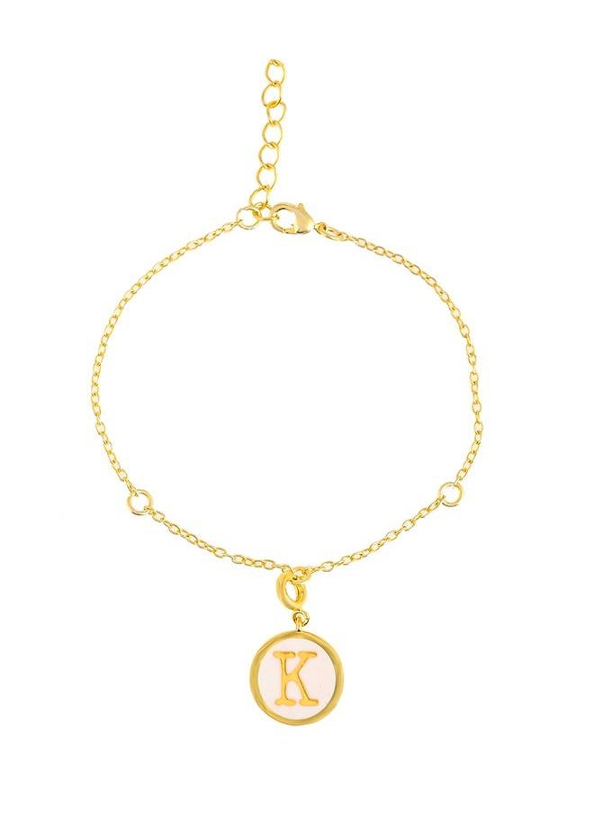 VOYLLA - Valentine's Day Collection Alphabet K White Enamel Charm - Image 1