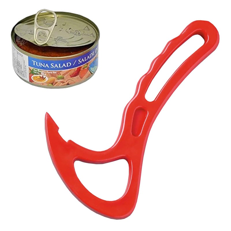 HomeX Pull Tab Can Opener  Manual Ring Pull Can Tab Opener  Easy Open Can Opener for Seniors Protecting Nails or Arthritis  Dishwasher Safe Can Tab Opener Tool for Kitchen and Outdoors  Red