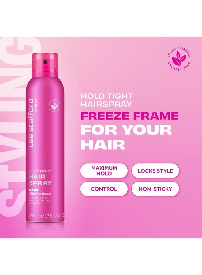 Lee Stafford بخاخ الشعر | بخاخ هولد تايت - أفضل بخاخ تثبيت قوي يدوم طويلاً، مضاد للتجاعيد، يثبت في مكانه، يضيف لمعة، يزيد الحجم، بدون رائحة، خفيف الوزن، 6.1 أونصة - Image 2