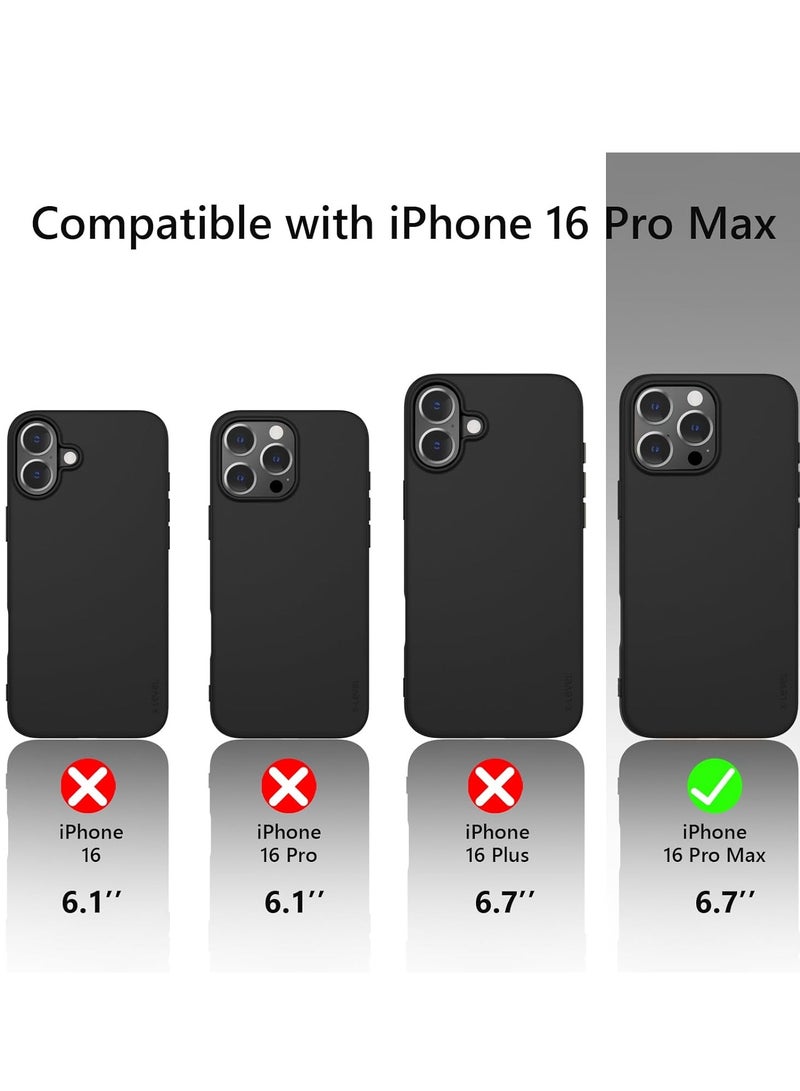 Ultra-Thin Matte Case for iPhone 16 Pro Max - Soft Touch, Anti-Scratch, Shockproof with Camera & Screen Protectors (Black) - Image 2